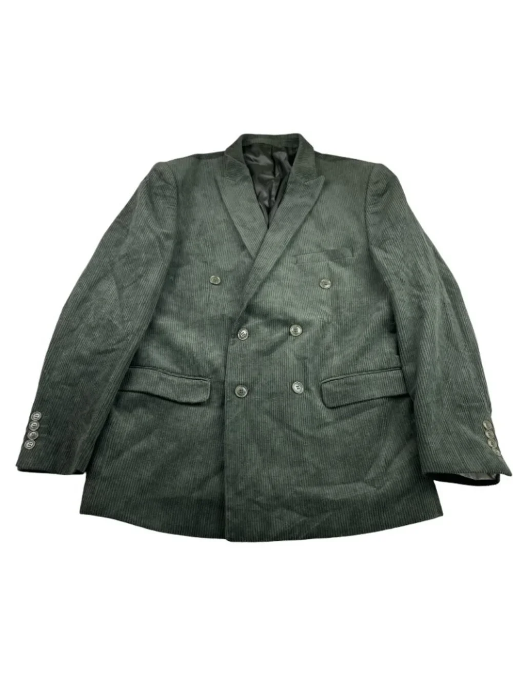 Alain Dupetit Men's Corduroy Double Breasted Suit Green • 44R US | 38x28